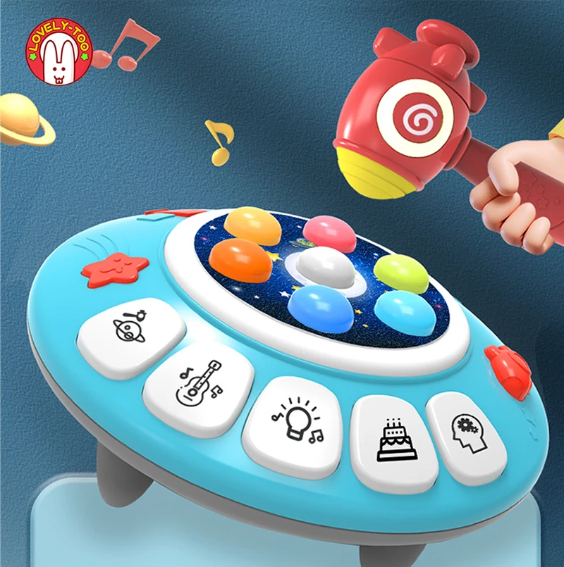 Baby Musical Toy Whack-A-Mole Hammer 0 12 24 Months Kids Beat Animal Early Educational For Boys 1 Year Toddler Music Game Toy