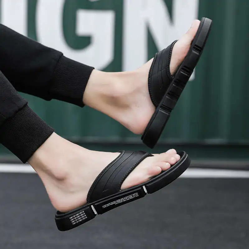 

Summer Sandals Originals Men's Leather Slippers Tennis Luxury Brand Men's Beach Flip Flops Plus Number Men Luxury Shoes Tennis