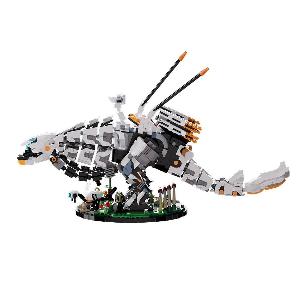 Фото Gobricks Moc Zero Dawned Thunderjaw Bricks Модель Запретный Западный Монстр Строительные Блоки Игровые Кирпичи Модель Наборы Игрушек №1