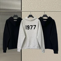new mens fashion essentials hoodies flocking letter logo 100 cotton hoodie hip hop loose unisex high quality sweatshirts