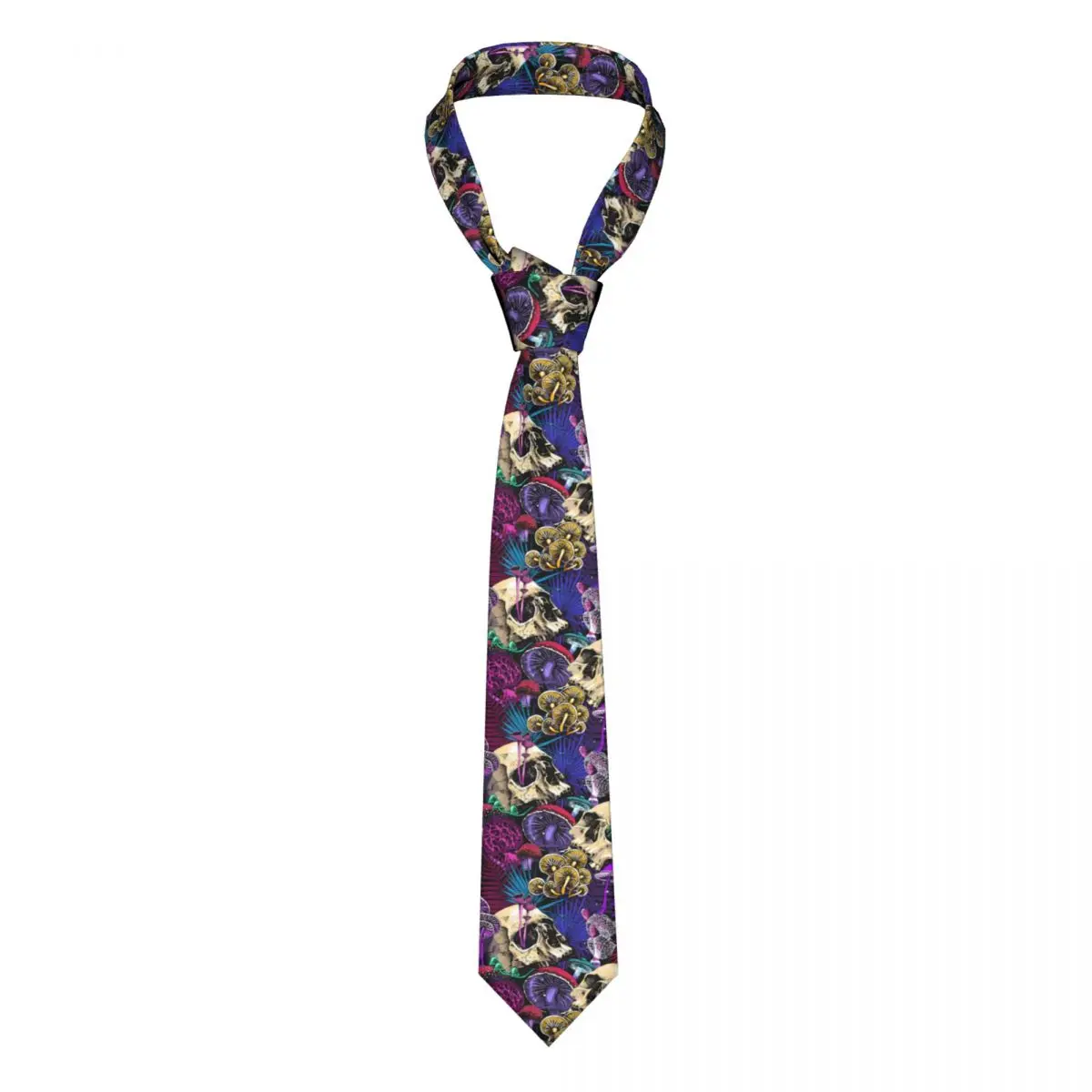 

Skull And Mushroom Neckties Men Women Polyester 8 cm Magic Colorful Mushrooms Neck Ties Silk Narrow Suits Accessories Gravatas