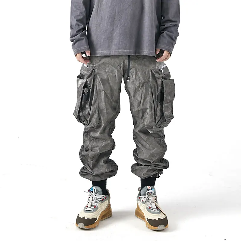 

PUPILTRAVE 19AW Casual Pants Men Autumn And Winter Techwear Loose Overalls Men's Fashion Brand Drawstring Bunched Foot Pants