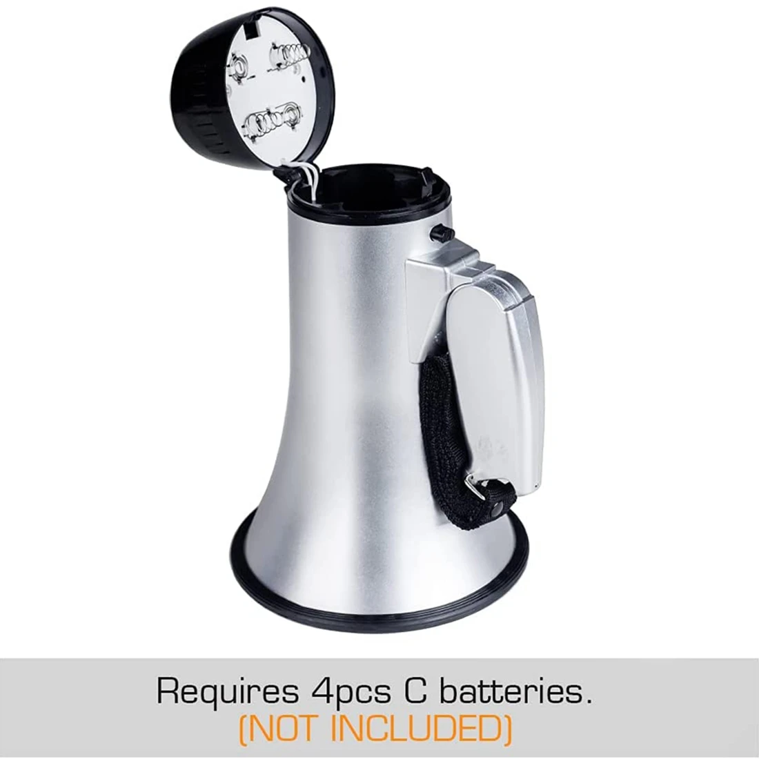 

25 Watt Compact Megaphone Speaker PA Bullhorn - with Built-in Siren, Voice Recorder, Bottle Opener,Silver