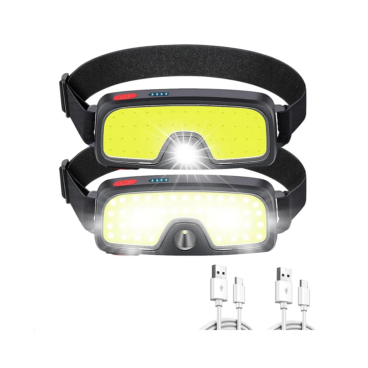

Rechargeable head light lamp,5 Lighting Modes,Waterproof Light, Suitable for Outdoor, Running, Fishing,Camping (2 Packs)