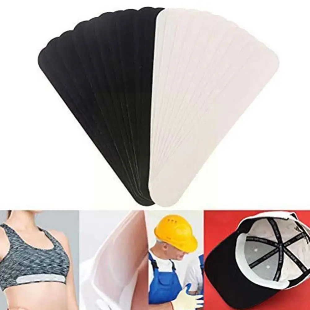 

10PC Disposable Hat Sweat Absorbing Pad Non-Woven Hat Sweatband Men Self-Adhesive Stickers Cloth Tape Children Or Women E1V6