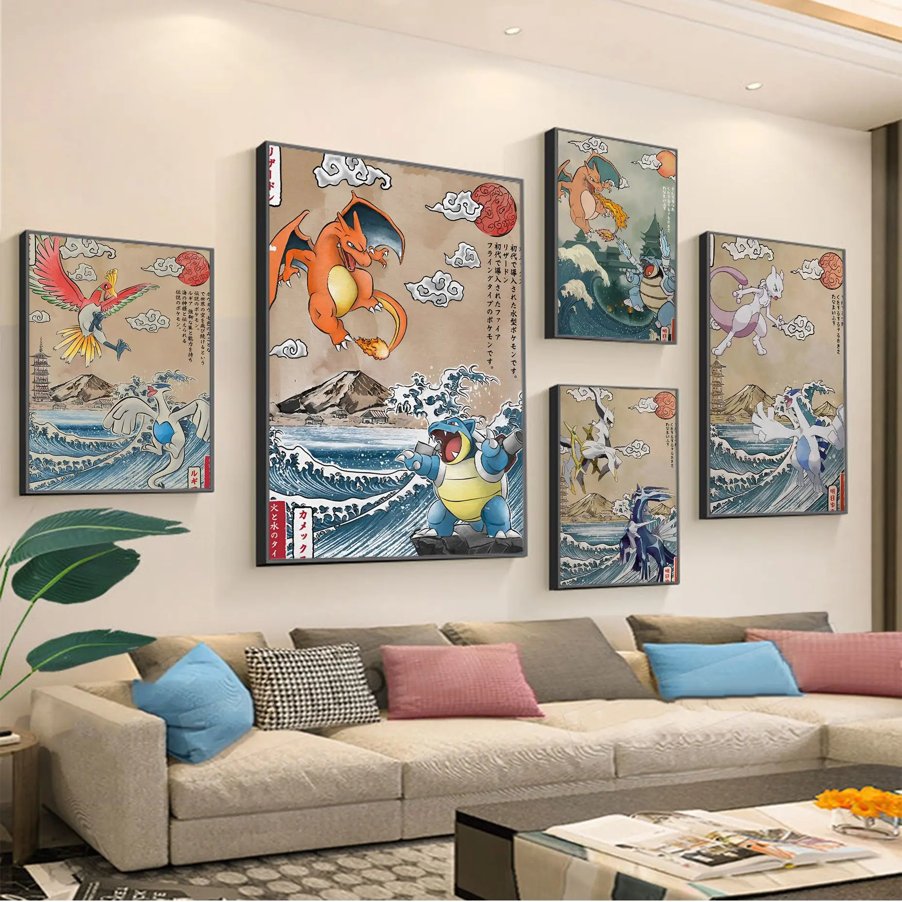 

Japanese Anime P--pokemon-s Movie Sticky Posters HD Quality Wall Art Retro Posters for Home Wall Decor