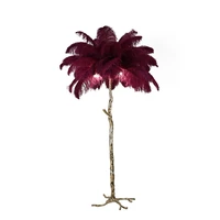 1 7m brass feather lamp tree luxury ostrich feather led floor lamp art deco floor lights for living room standing light