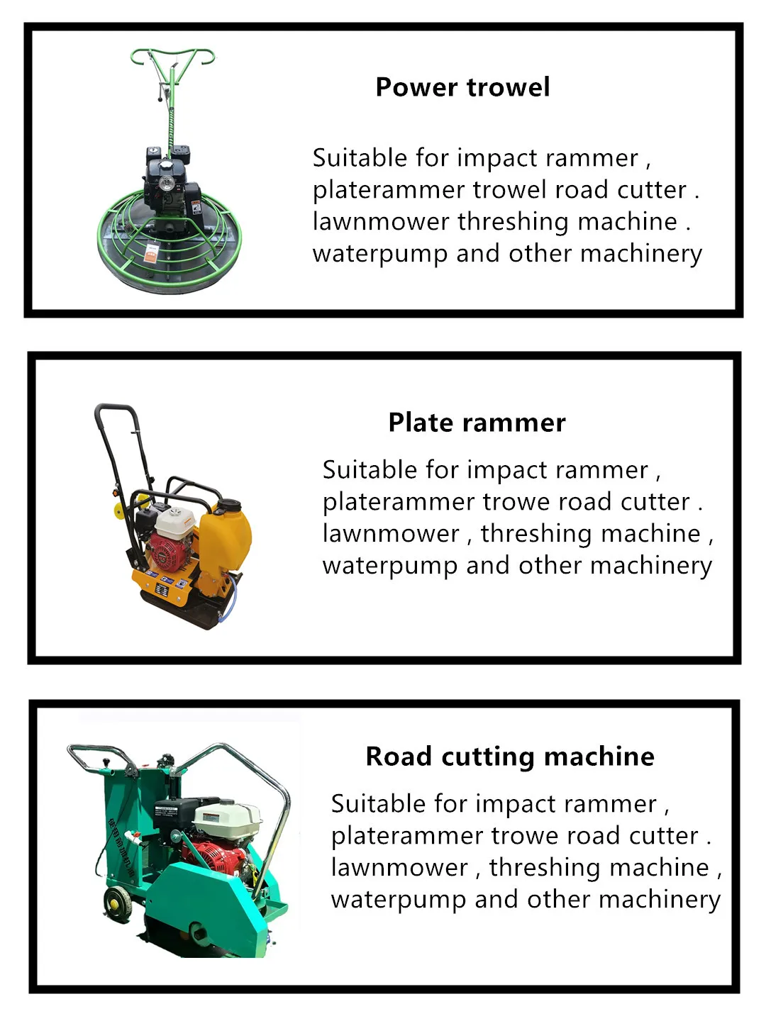 Одноцилиндровые двигатели GX160 GX390 с воздушным охлаждением четырехтактный