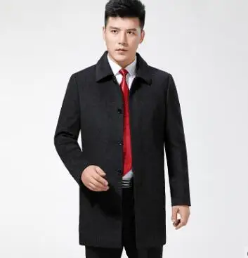 

2023HOT BB518 Winter new long woolen woolen overcoat men's coat middle aged brand cashmere overcoat father's clothes