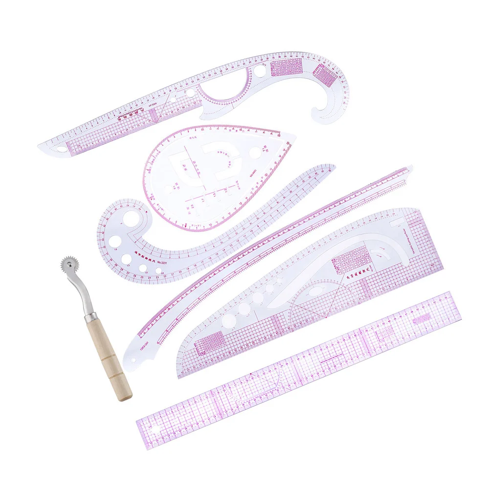 

Quilting Rulers Tool Set French Curve Metric Shaped Ruler Clothing Sample Ruler Sewing Dressmaking Measure Supplies 7pcs