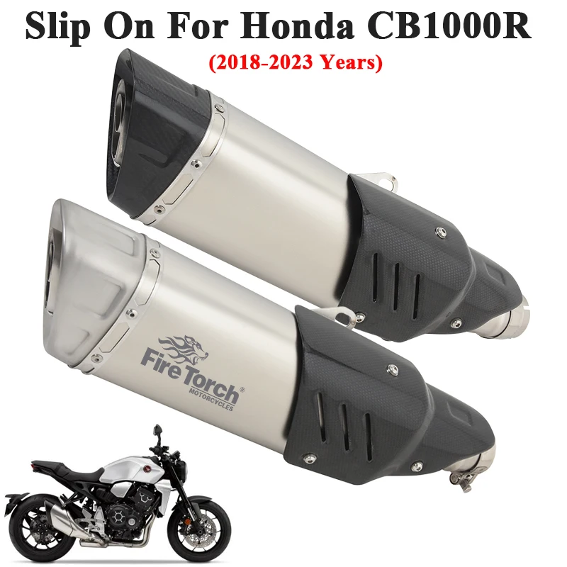 

Выхлопной глушитель из углеродного волокна для мотоцикла Honda CB1000R 2018-2023, Модифицированная трубка, Соединительная труба, глушитель дБ