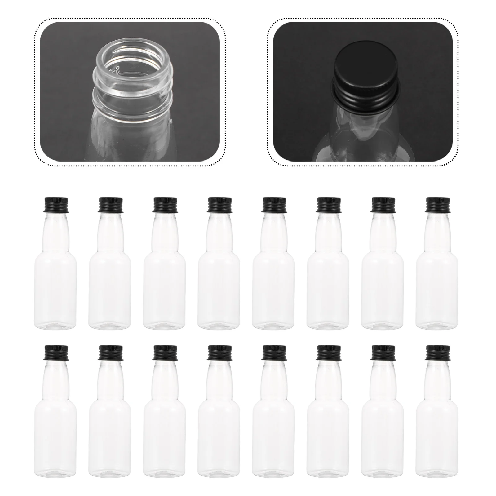 

Bottles Bottle Mini Beverage Reusable Empty Containers Portable Caps Vinegar Sauce Miniature Sample Round Bulk Drinking Clear