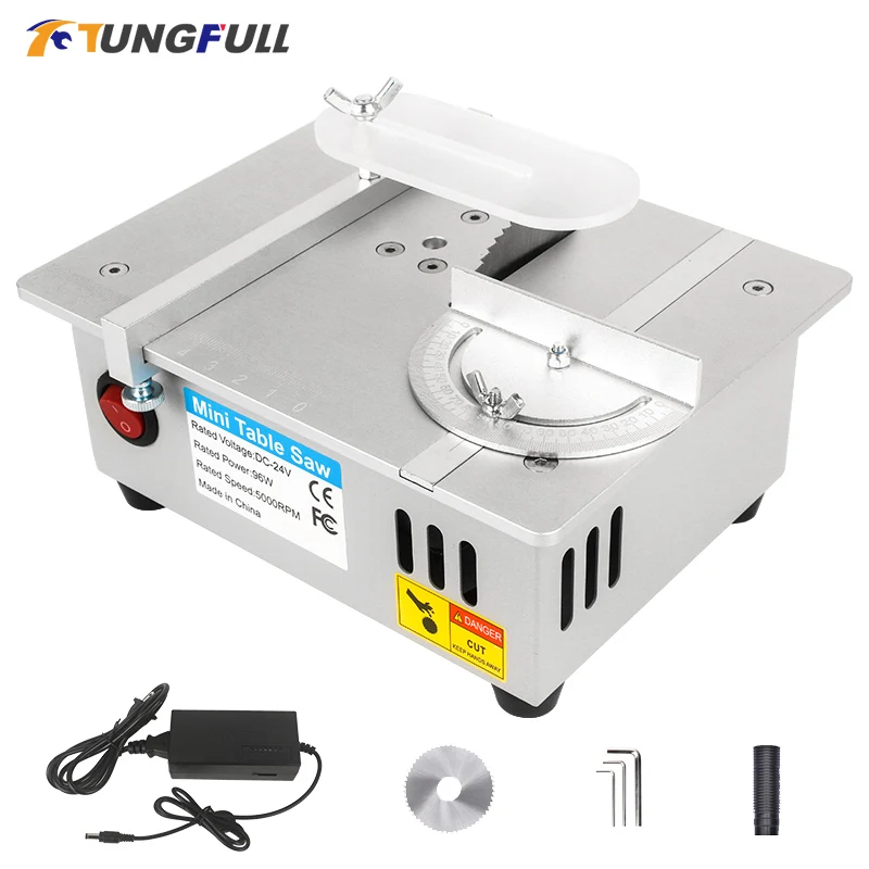 

Multifunction Mini Table Saw Electric Small Bench Saw DIY Hobby Model Crafts Cutting Tool 775 Motor DC12V-24V Liftable Saw