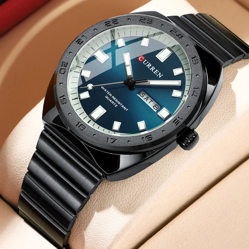 CURREN новые роскошные часы для бизнеса водонепроницаемые мужские со светящейся