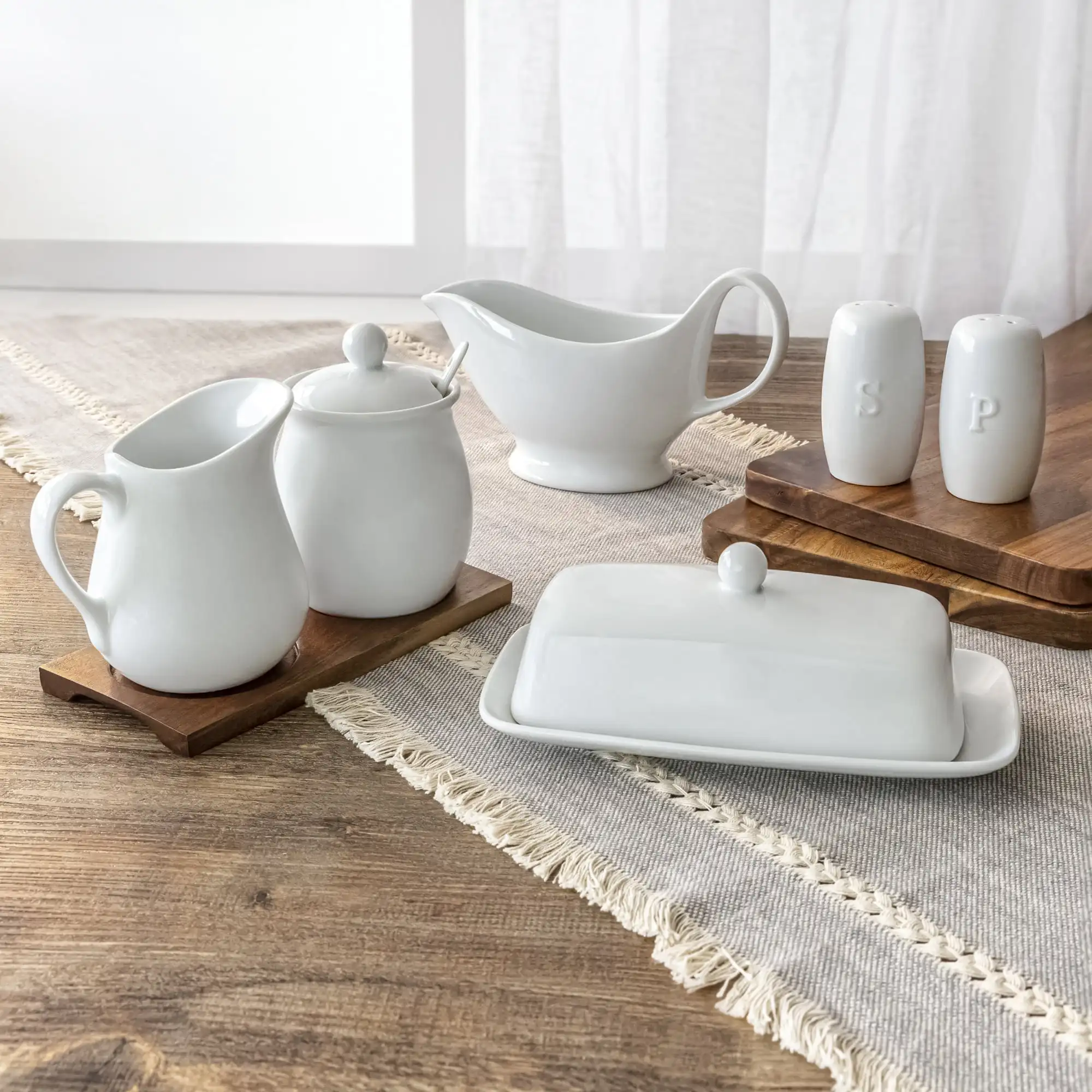 

Porcelain Completer Serve, 6 Piece Set, White