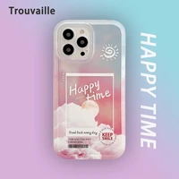 trouvaille aesthetics landscape for iphone 12 pro max case for iphone 11 13 x xr xs max candy color clouds full lens protection