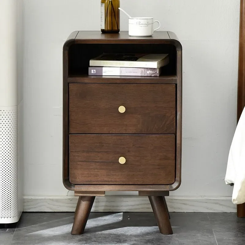 Простые тумбочки из цельного дерева для спальни современные прикроватные узкие
