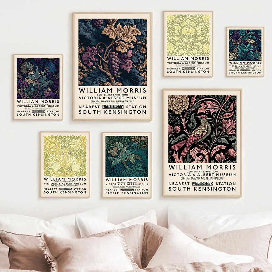 Винтажный постер с изображением Вильяма Морриса абстрактная картина маслом