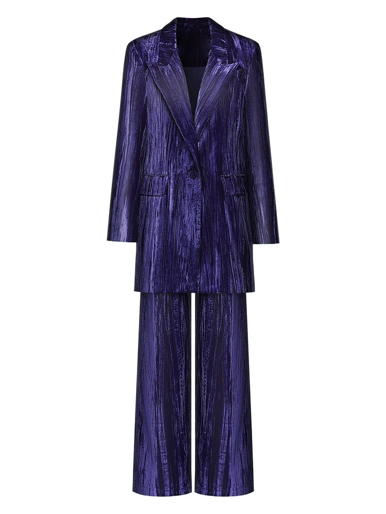 Женский блейзер TWOTWINSTYLE однотонный комплект из двух предметов с отложным