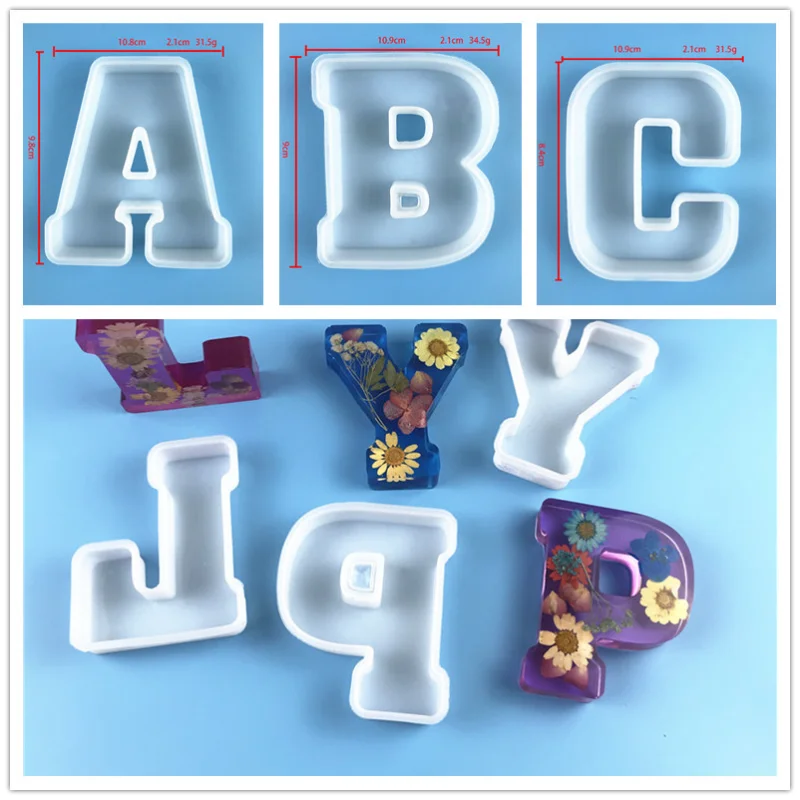 

Силиконовые формы с буквами от A до Z, 10 см, искусственный алфавит для рукоделия из смолы, дизайнерские украшения для дома на день рождения, свадьбу