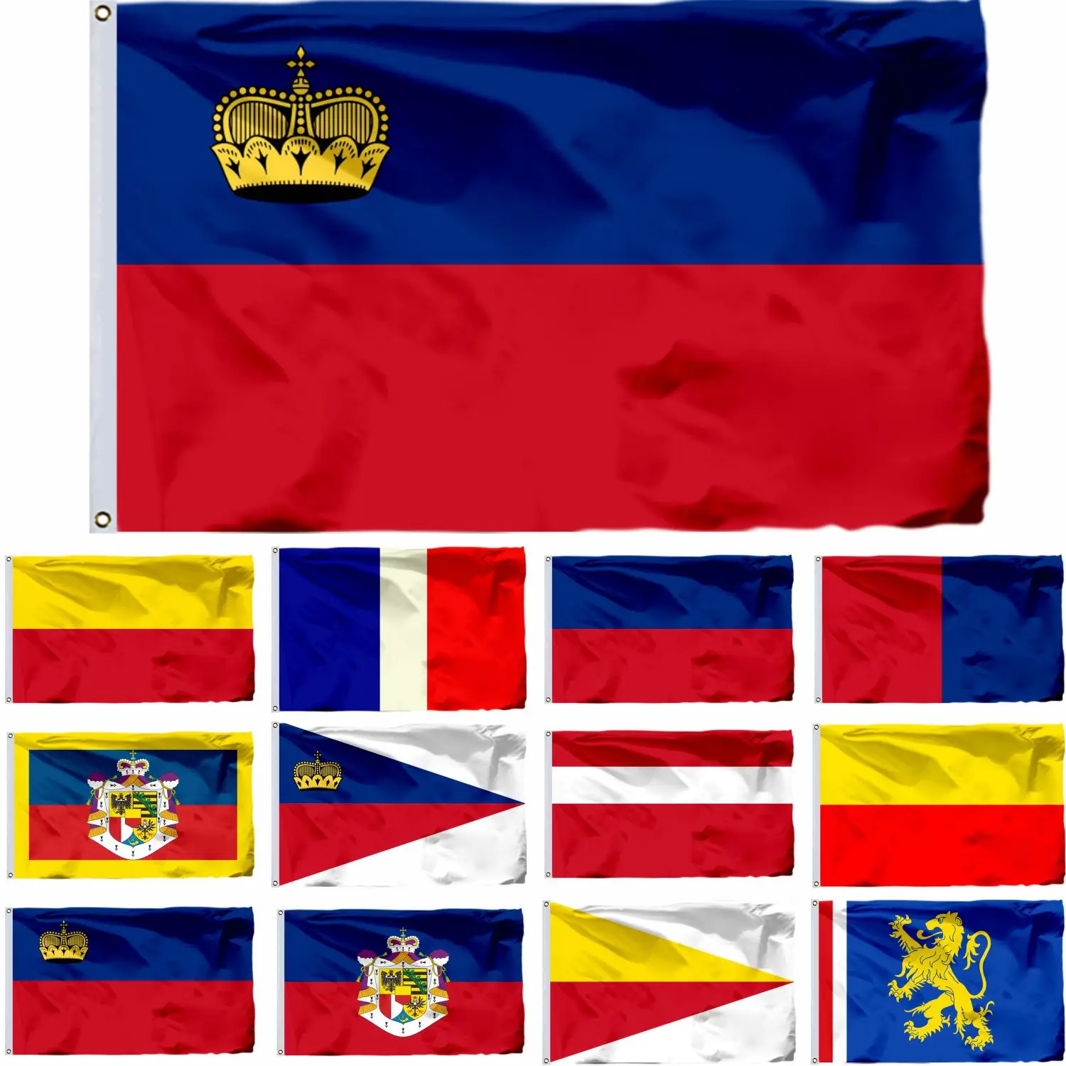 

Liechtenstein Polyester Double Stitched Banner, Government Prince Flag, Schaan and Vaduz, High Quality,3X5FT