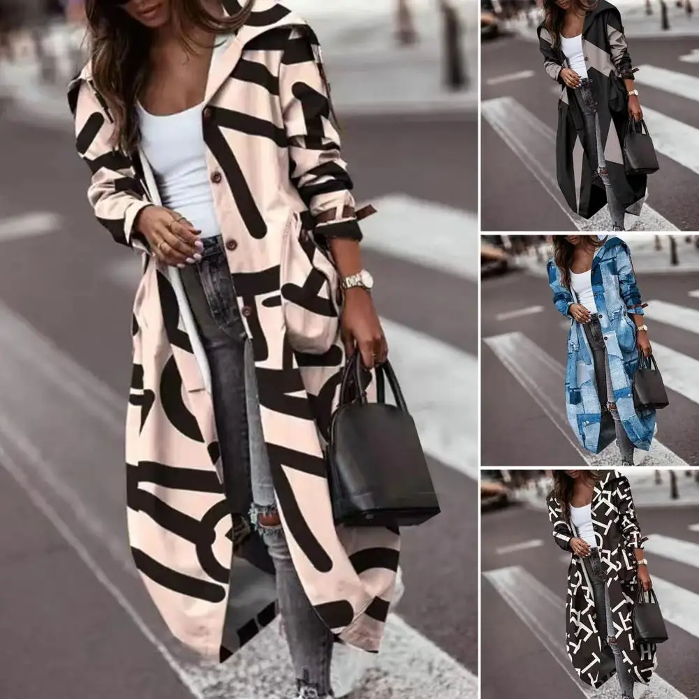 

Cardigan Chic Hat Patchwork Women Autumn Coat Casual Autumn Windbreaker Single-breasted for Dating