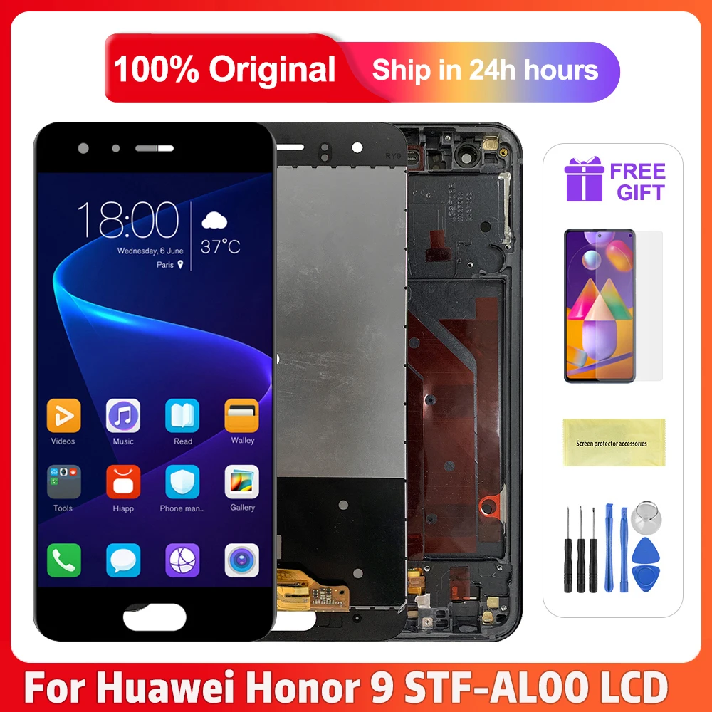 

AAA + качественный экран для Huawei Honor 9, оригинальный ЖК-дисплей, сенсорный экран в сборе для Honor 9 Premium STF-L09 AL10 AL00 TL10