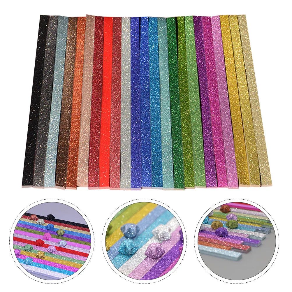 

460Pcs Glitter Origami Colorful Origami Star Origami Paper Stars Gift Package Paper Diy Packing Paper Handcrafts Star Paper