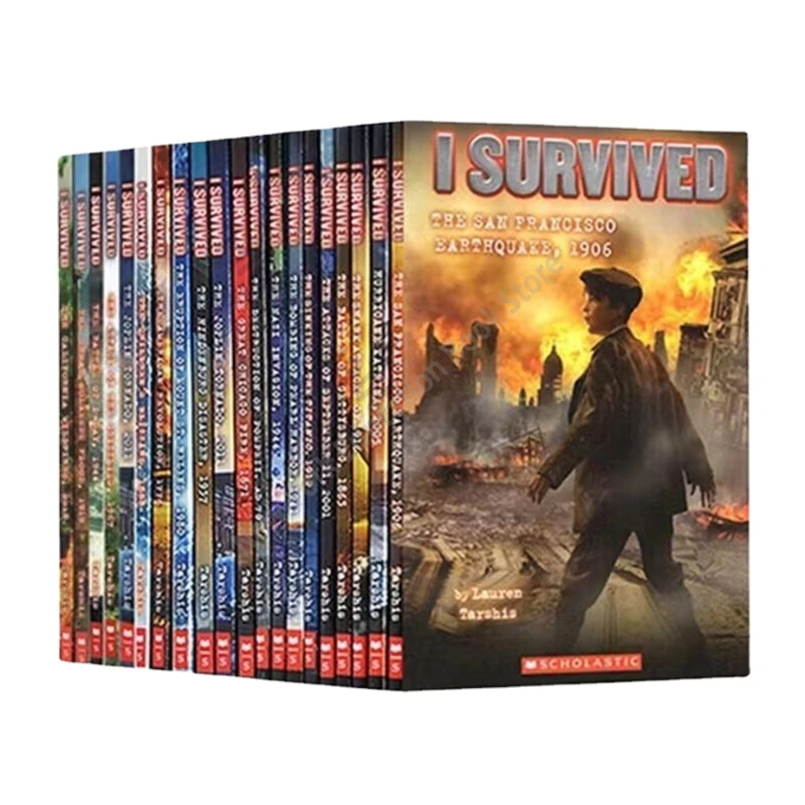 21 Books/Set I Survived English Reading Books Disaster History Survival Novel Escape Guide Children's Science Chapters Books