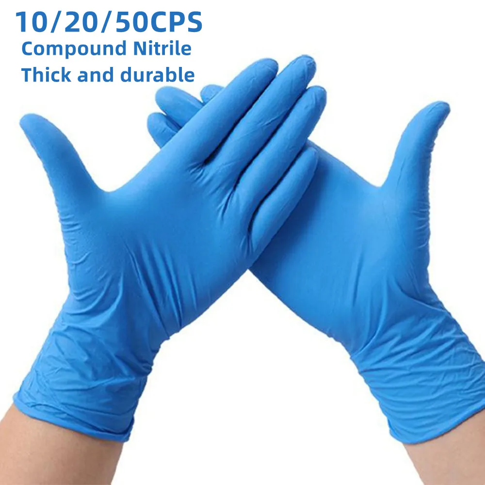 

Blue Disposable Chemical Resistant Rubber Nitrile Latex Work Housework Kitchen Home Cleaning Car Repair Tattoo Car Wash Gloves