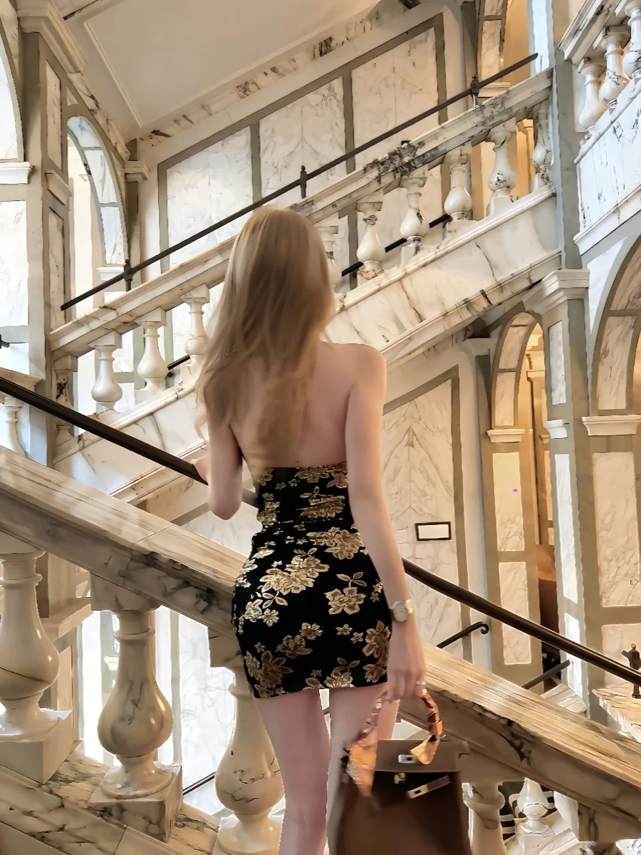 Новое оригинальное японское Harajuku крутое модное готическое черное золотое платье