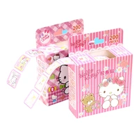 new anime easy to tear stickers rolls boxed childrens cartoon decorative stickers hello kitty anime kt cat stickers