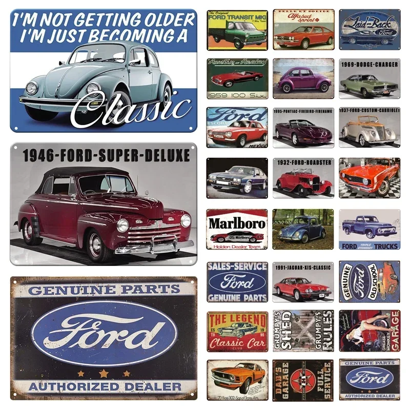 Автомобиль Ford художественная настенная живопись металлический знак мужская