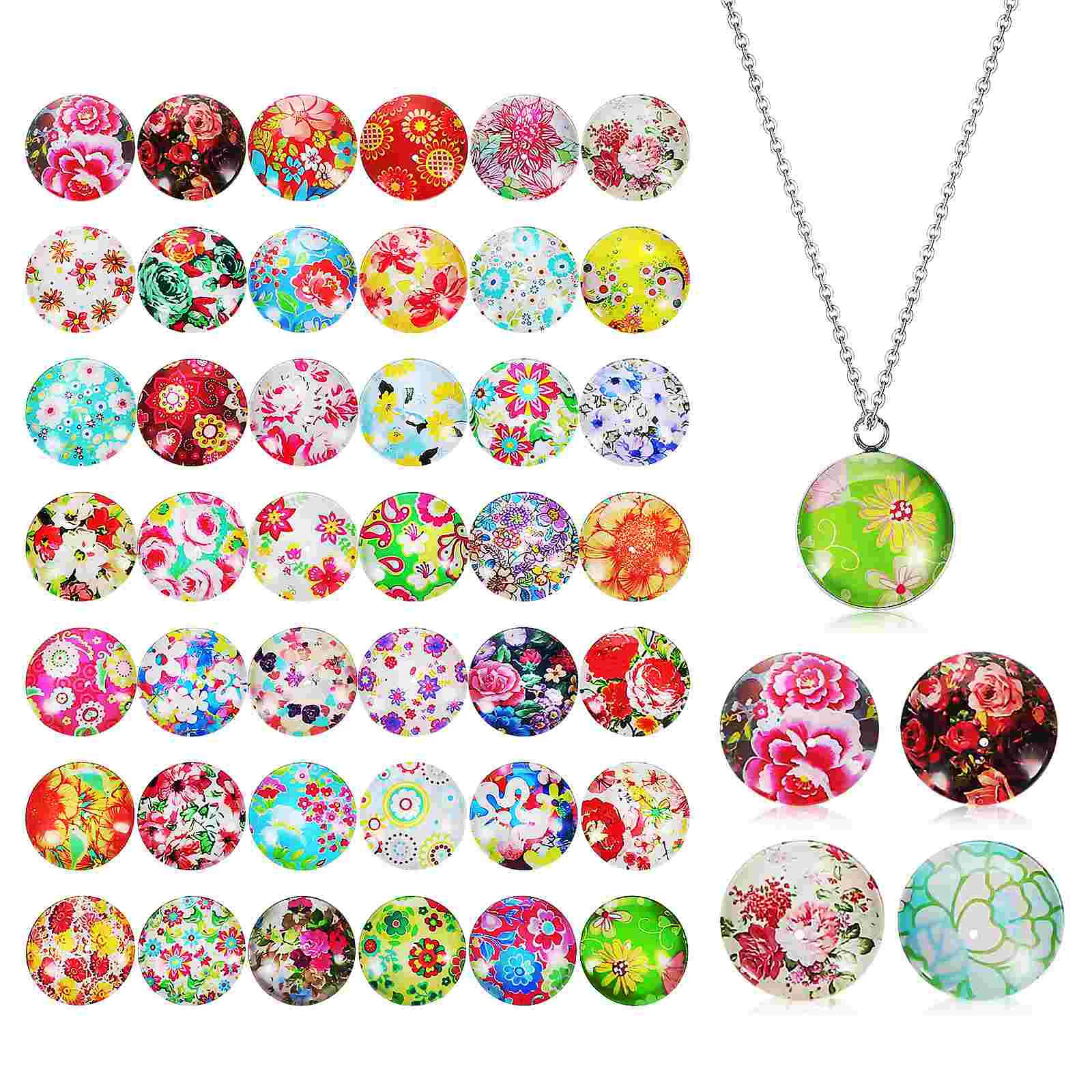 

50 Pcs Cabochons Stones Glass For Jewelry Making DIY Decor Patches Material Animal Flat Marbles