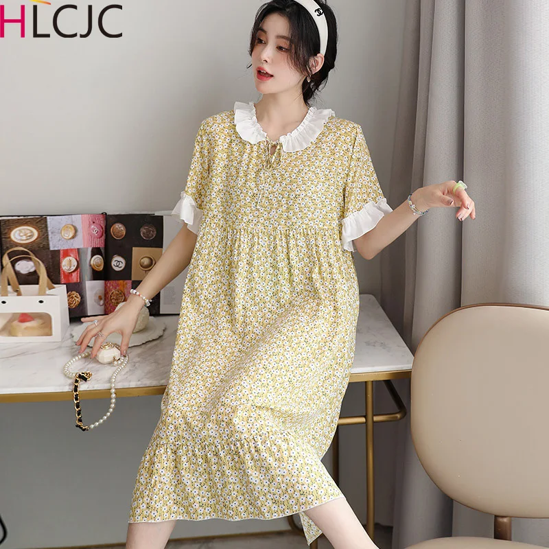 

Ночные рубашки, женские свободные ночные рубашки с принтом в виде милой юбки, 75 кг, женские ночные рубашки для дома из вискозы, удобная ночна...