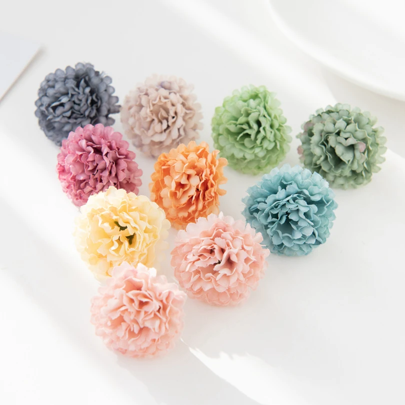 

Шелковые головки гвоздики 50 шт./лот, искусственные цветы для свадьбы, скрапбукинга, «сделай сам», Рождественский венок, домашний декор, аксе...