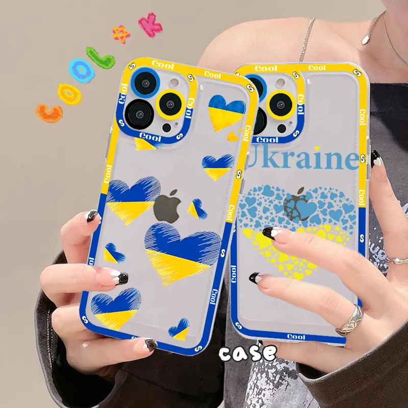

Ukraine Flag Pattern Phone Case for iPhone 11 12 13 Mini Pro Max 14 Pro Max Case shell