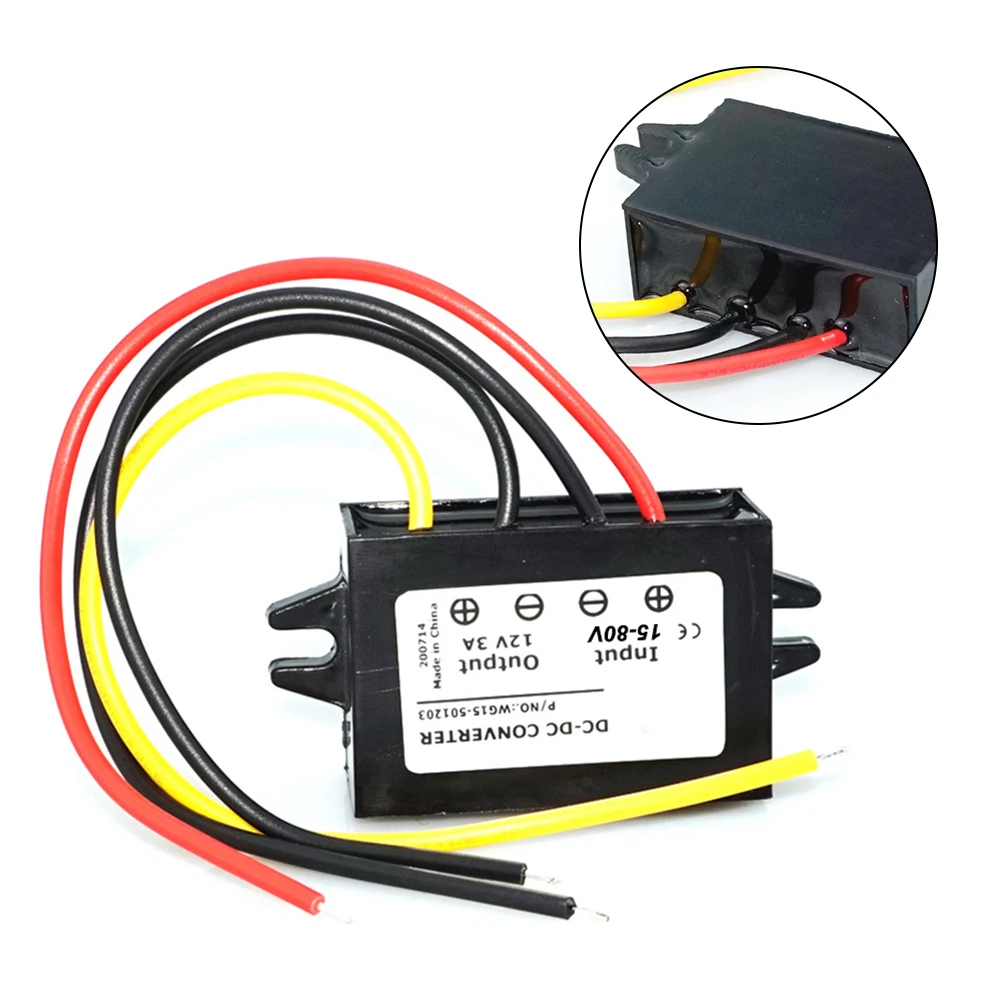 DC 15-80V в 12V 2A понижающий модуль преобразователя регулятор напряжения для