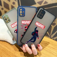 marvel spider man cool for samsung galaxy a72 a52 a71 a51 a70 a32 a21s a03s a02s a12 4g 5g frosted translucent phone case cover