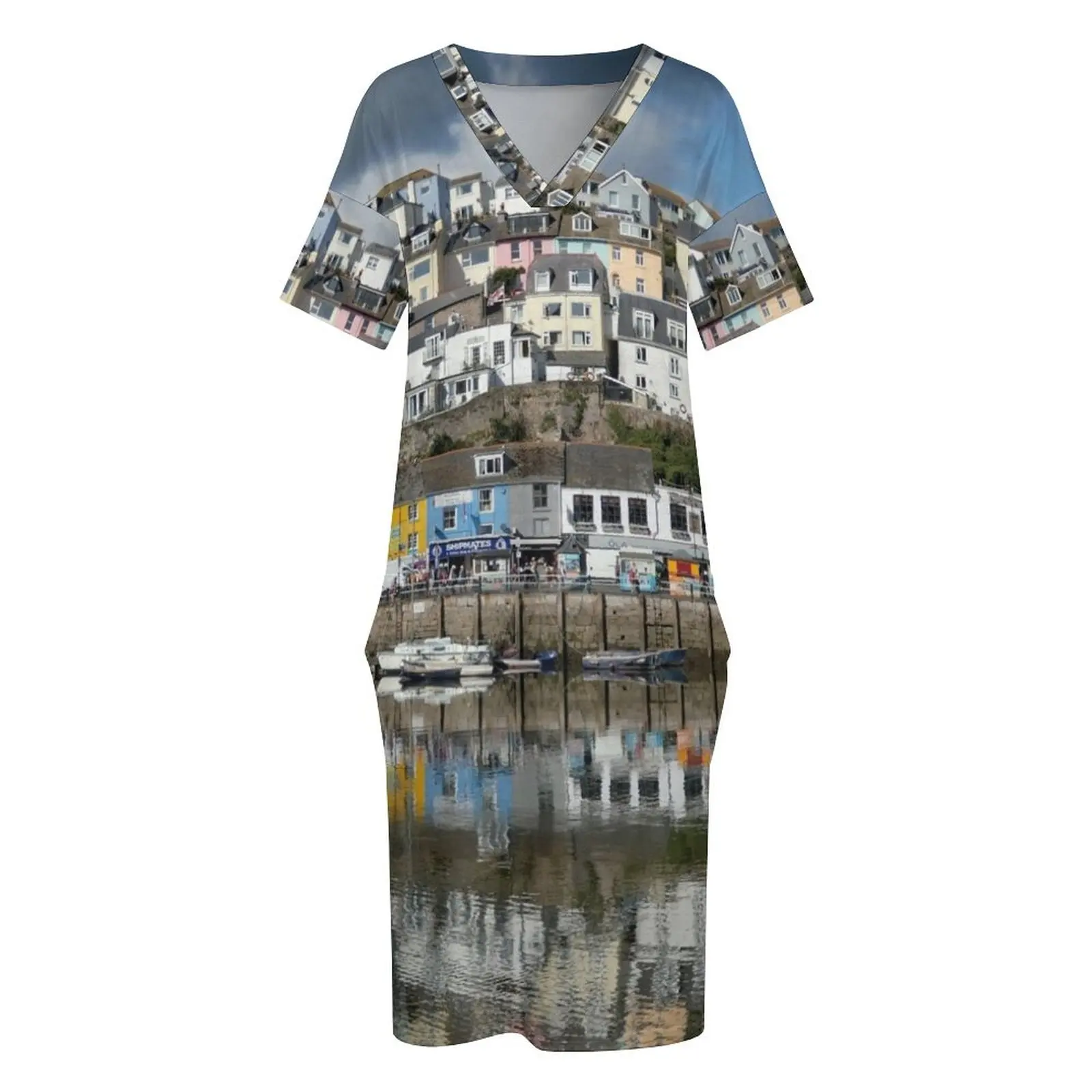 Brixham Reflected Свободное карманное платье пляжные платья элегантные шикарные