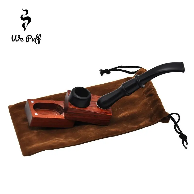 

WE PUFF Freestyle Ebony Smoking Pipe Removable Filter Crank Tobacco Pipes for Smoking Grass Pipas Fumar Hierba Formas Creativas