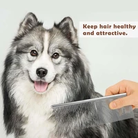 1 pcs pet dematting comb stainless steel pet grooming comb for dogs and cats gently removes loose undercoat mats tangles