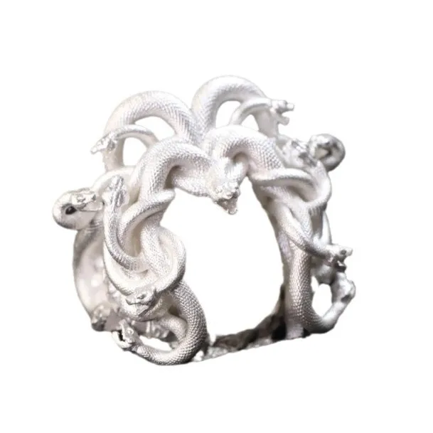 Древнегреческая королева Медузы древняя монета кольцо искусство ручная работа