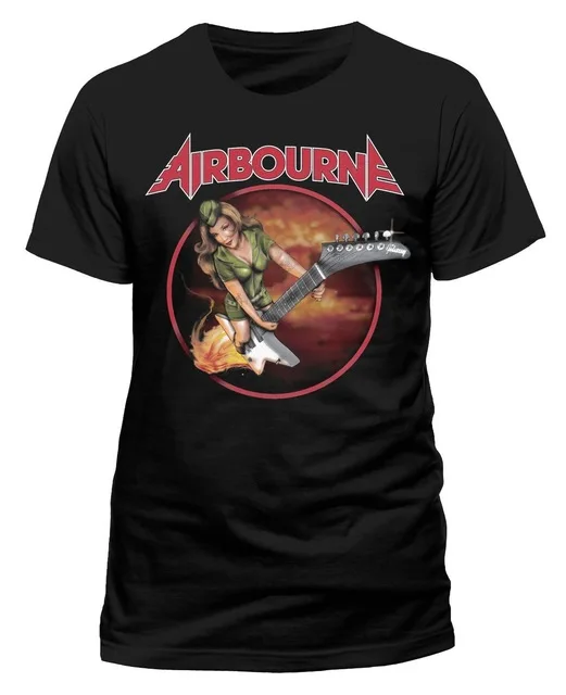 

Airbourne Woman Guitar Shirt S M L Xl Official T Shirt Metal Rock Band Tshirt Tshirt Loose Tops
