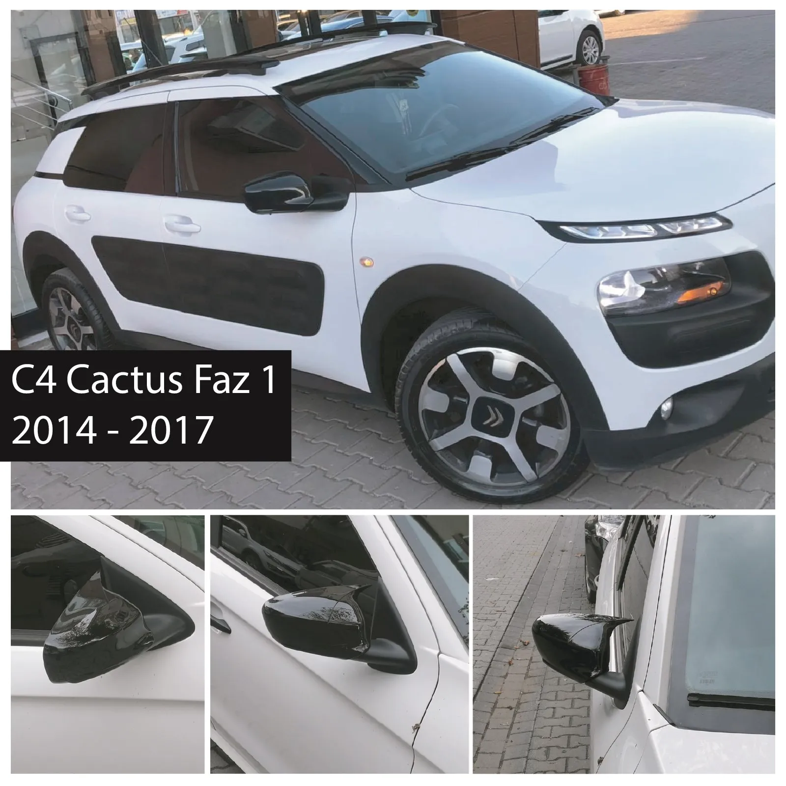 

Зеркальный чехол в стиле летучей мыши для Citroen C4, фаза кактуса 1, 2014, 2015, 2016, 2017, глянцевый черный, черный пианино, левый и правый, высокое качест...
