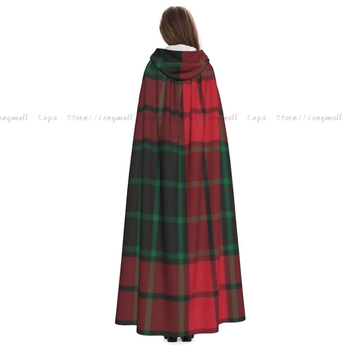 Взрослый Хэллоуин Рождество клетчатый плащ в клетку тартан с графикой накидка