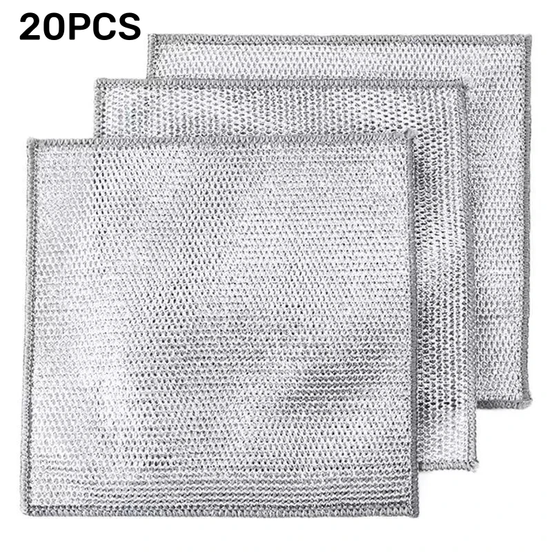 

10 шт., волшебная тряпка для мытья посуды из микрофибры со встроенной губкой