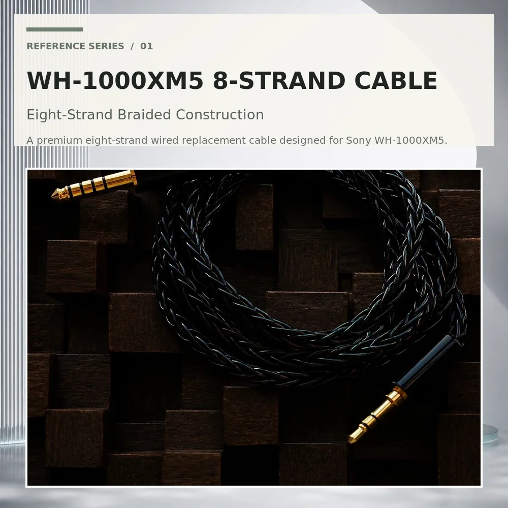 Фото 8-жильный аудиокабель OCC для наушников Sony WH-1000XM5 WH-1000XM4 WH-1000XM3 MDR-1AM2, балансный удлинительный кабель 4,4 мм с микрофоном №1