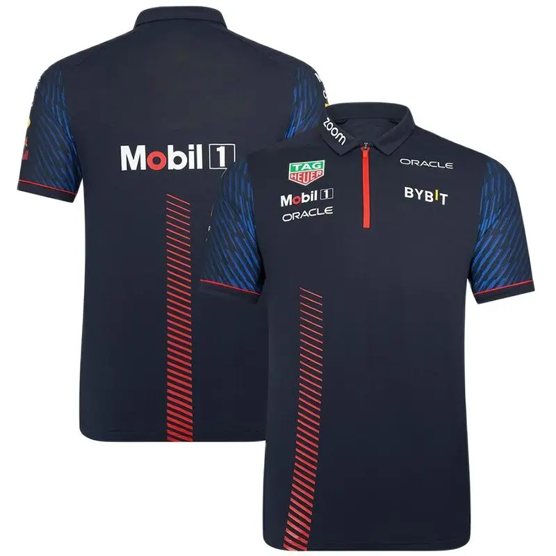 

2023 Fashion New 3D Print Summer F1 Men's Sports Leisure Zipper POLO T-shirt Formula One Racing