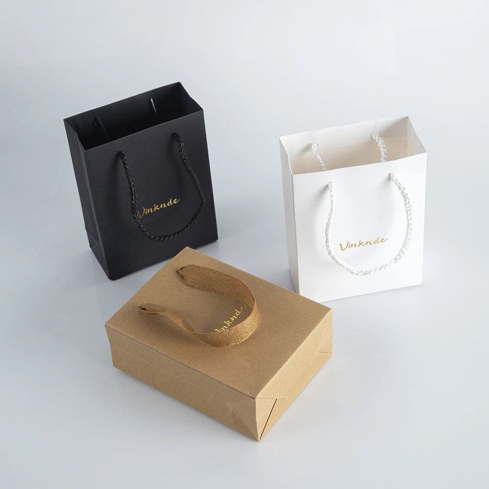 24pcs Paper Bags Bulk with Handles Ideal for Shopping Packaging Retail Party Craft Gifts Wedding Recycled Business Custom Logo